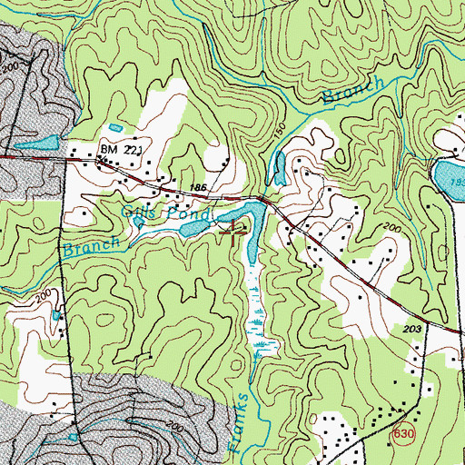 Topographic Map of Locust Branch, VA