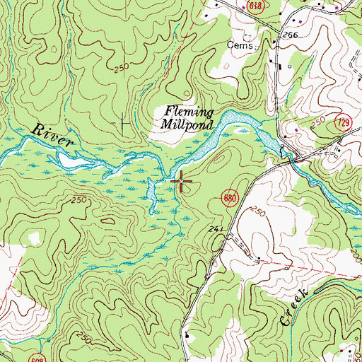 Topographic Map of Locust Creek, VA