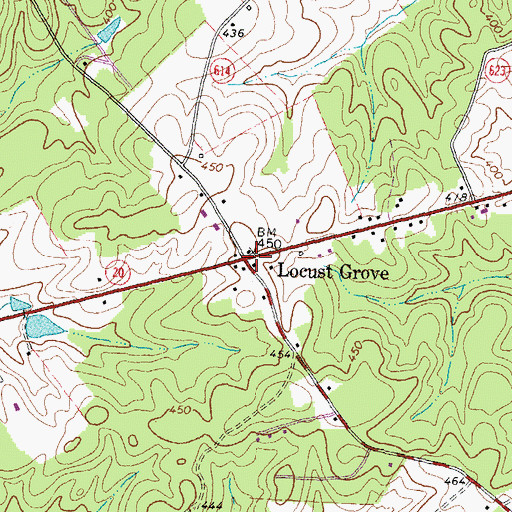 Topographic Map of Locust Grove, VA