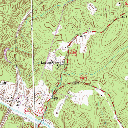 Topographic Map of Locust Grove Church, VA