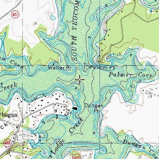 Topographic Map of Lodge Creek, VA