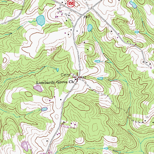 Topographic Map of Lombardy Grove Church, VA