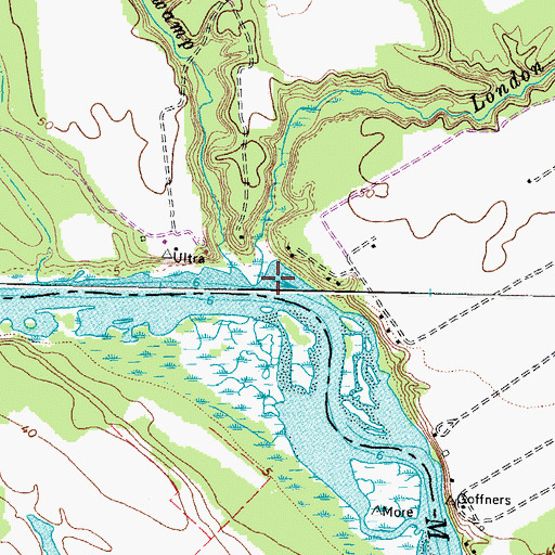 Topographic Map of London Swamp, VA