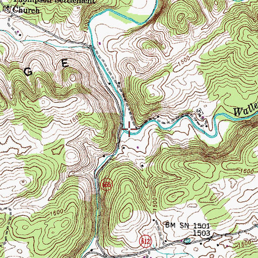 Topographic Map of Lone Branch, VA