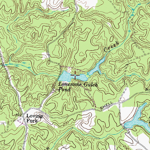 Topographic Map of Lonesome Gulch Pond, VA