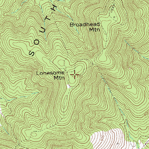 Topographic Map of Lonesome Mountain, VA
