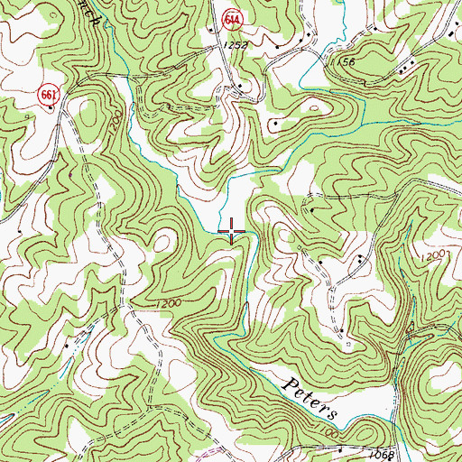 Topographic Map of Long Branch, VA