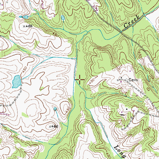Topographic Map of Long Branch, VA