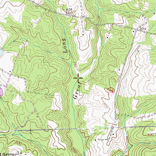 Topographic Map of Long Branch, VA