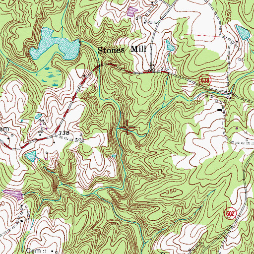 Topographic Map of Long Branch, VA