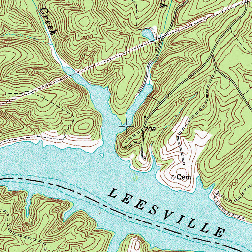 Topographic Map of Long Branch, VA