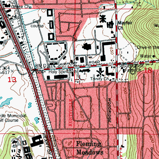 Topographic Map of Holy Spirit Catholic Church, AL