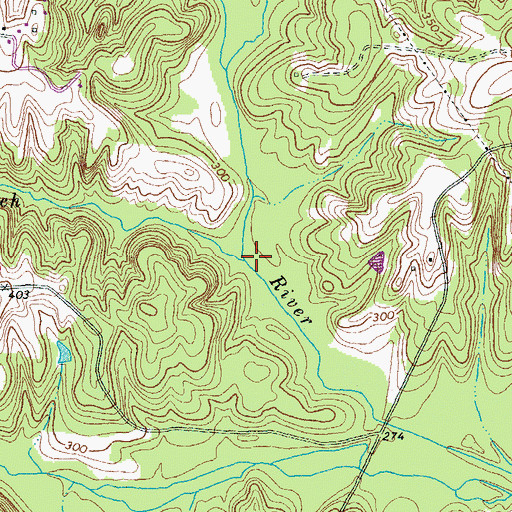 Topographic Map of Long Branch, VA