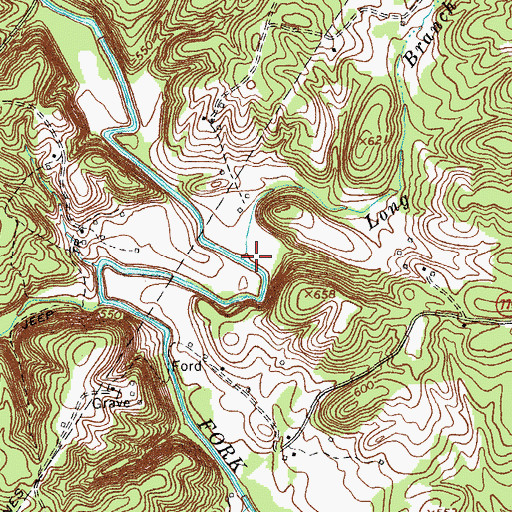 Topographic Map of Long Branch, VA