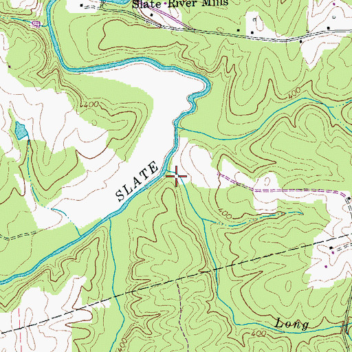 Topographic Map of Long Branch, VA