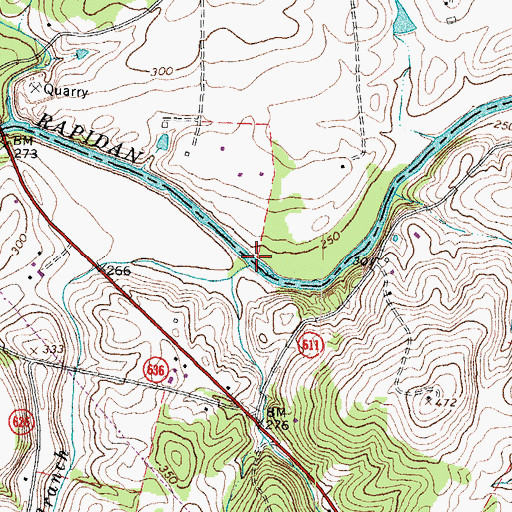 Topographic Map of Long Branch, VA