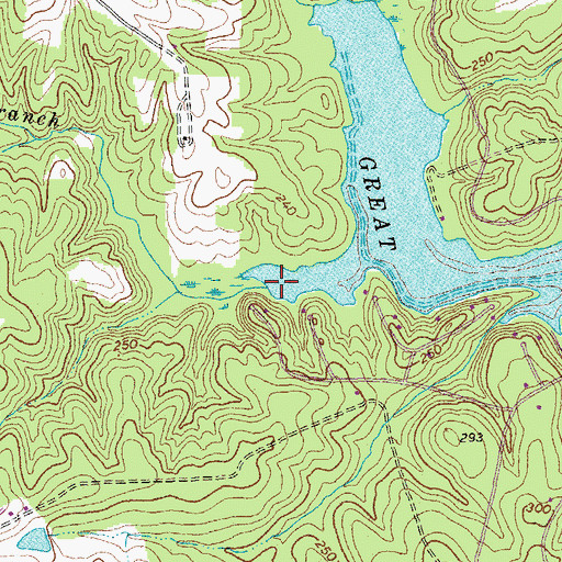 Topographic Map of Long Branch, VA