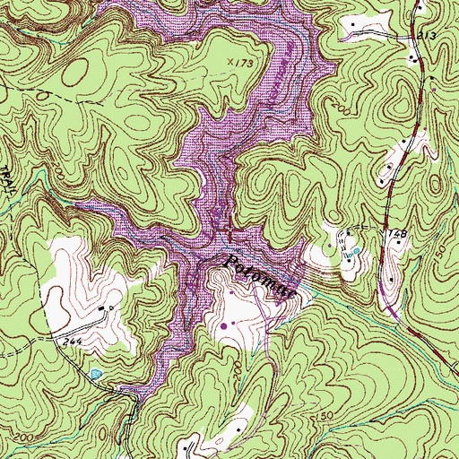 Topographic Map of Long Branch, VA