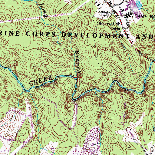 Topographic Map of Long Branch, VA