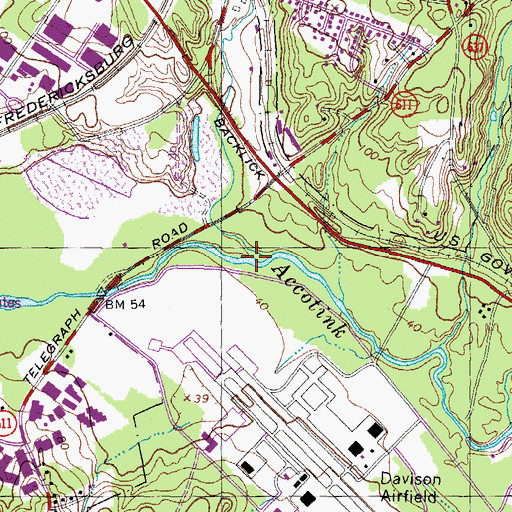 Topographic Map of Long Branch, VA