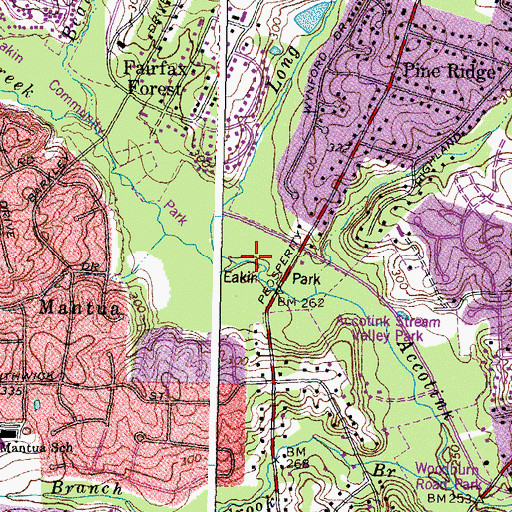 Topographic Map of Long Branch, VA