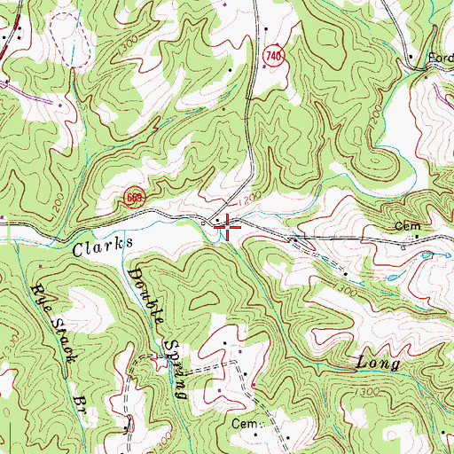 Topographic Map of Long Branch, VA
