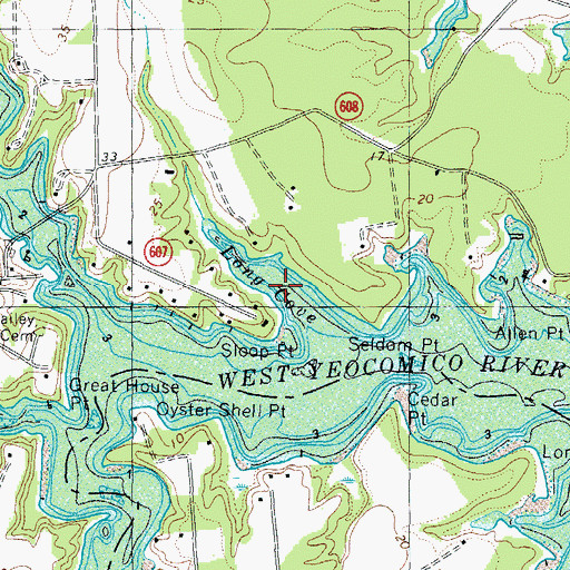Topographic Map of Long Cove, VA