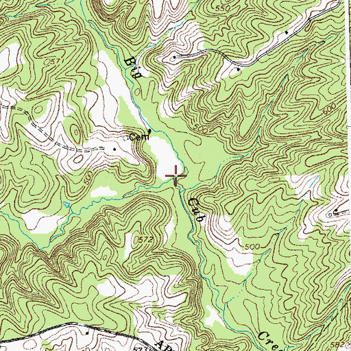 Topographic Map of Long Creek, VA