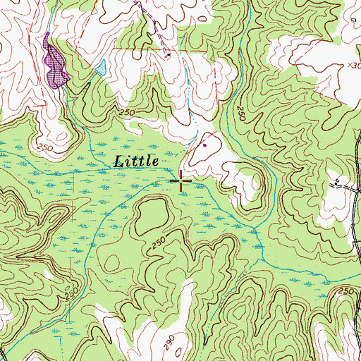 Topographic Map of Long Creek, VA