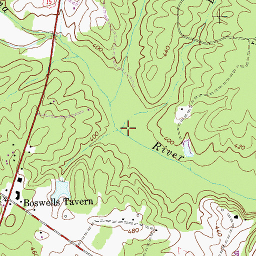 Topographic Map of Long Creek, VA
