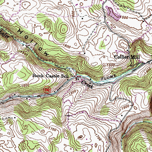 Topographic Map of Long Hollow, VA