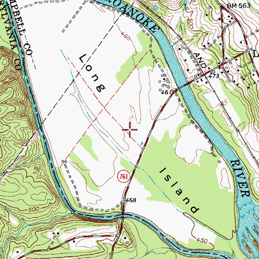 Topographic Map of Long Island, VA