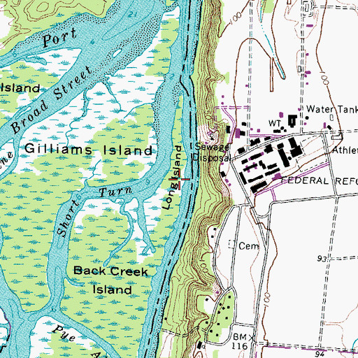 Topographic Map of Long Island, VA