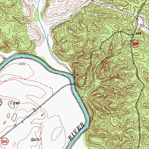 Topographic Map of Long Island Creek, VA