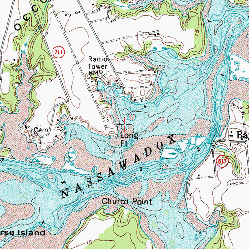 Topographic Map of Long Point, VA