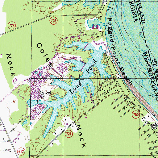 Topographic Map of Long Pond, VA