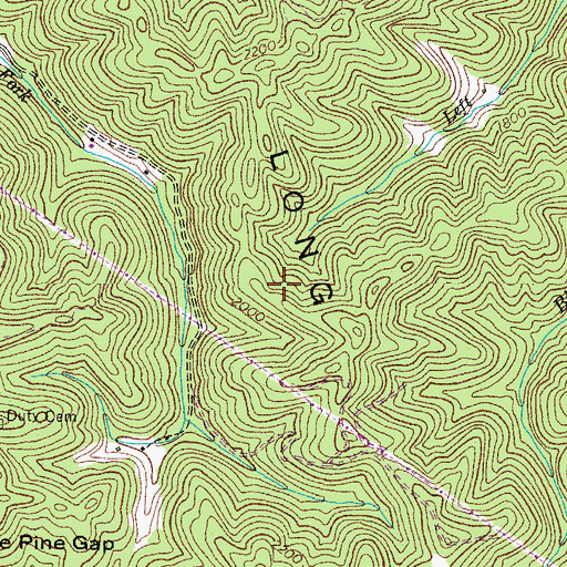 Topographic Map of Long Ridge, VA