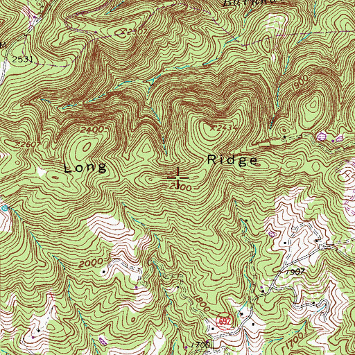 Topographic Map of Long Ridge, VA