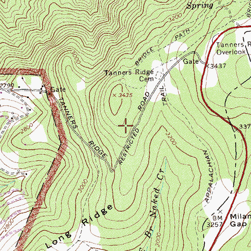 Topographic Map of Long Ridge, VA