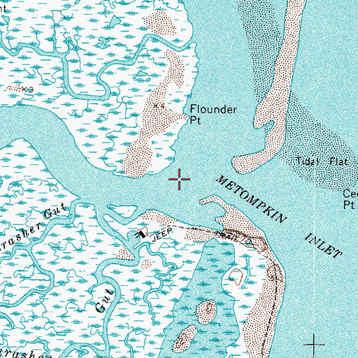 Topographic Map of Longboat Creek, VA