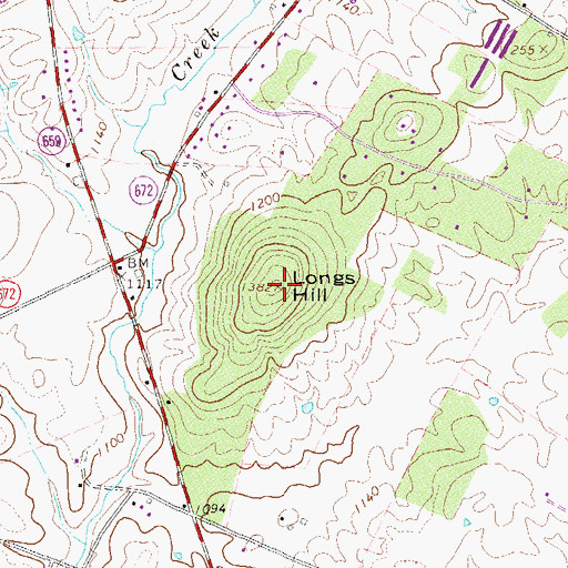 Topographic Map of Longs Hill, VA