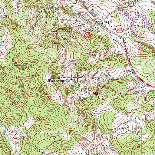 Topographic Map of Longview Tabernacle, VA