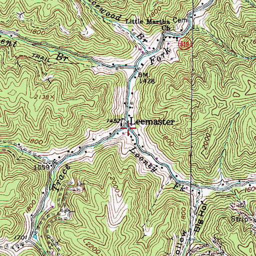 Topographic Map of Looney Fork, VA