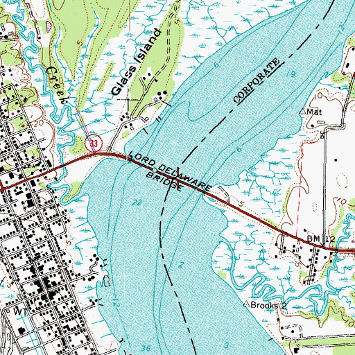 Topographic Map of Lord Delaware Bridge, VA