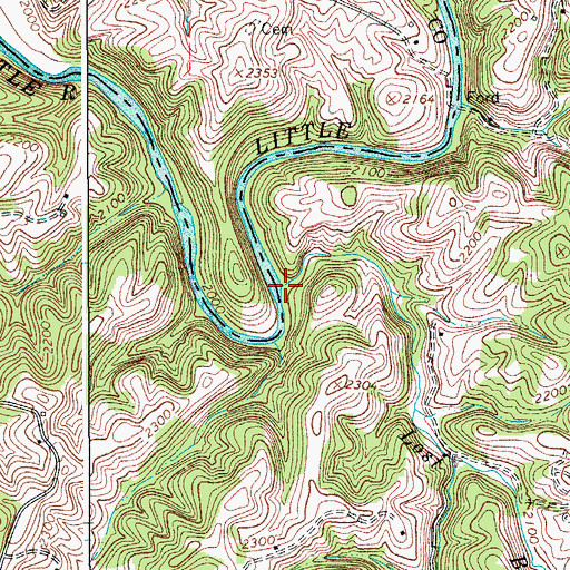 Topographic Map of Lost Bent Creek, VA