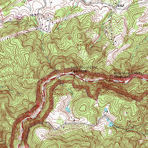 Topographic Map of Lost Mountain Overlook, VA