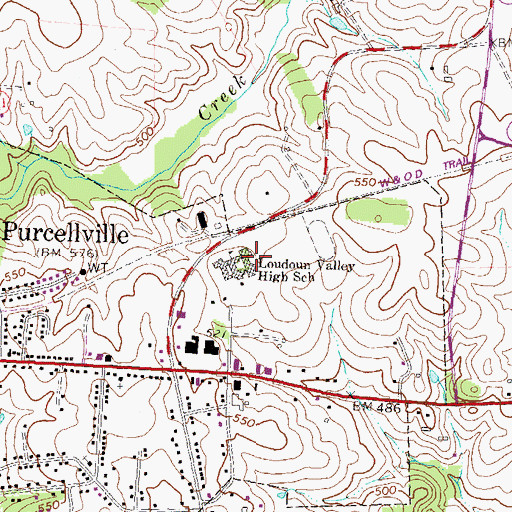 Topographic Map of Loudoun Valley High School, VA
