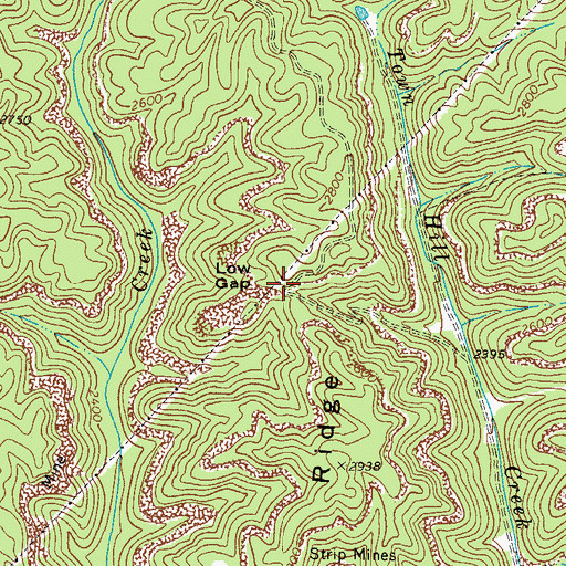 Topographic Map of Low Gap, VA