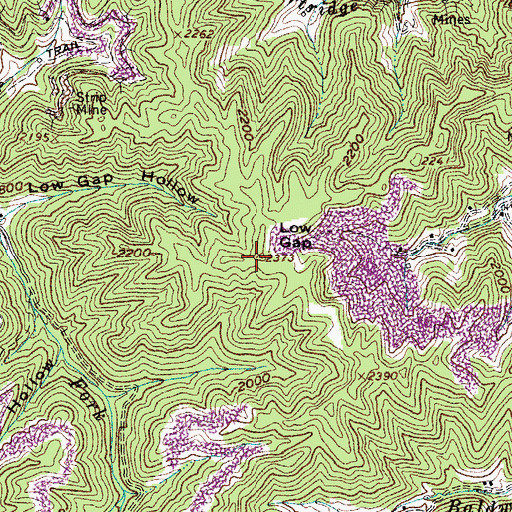 Topographic Map of Low Gap, VA