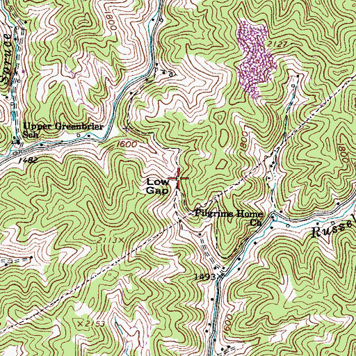 Topographic Map of Low Gap, VA